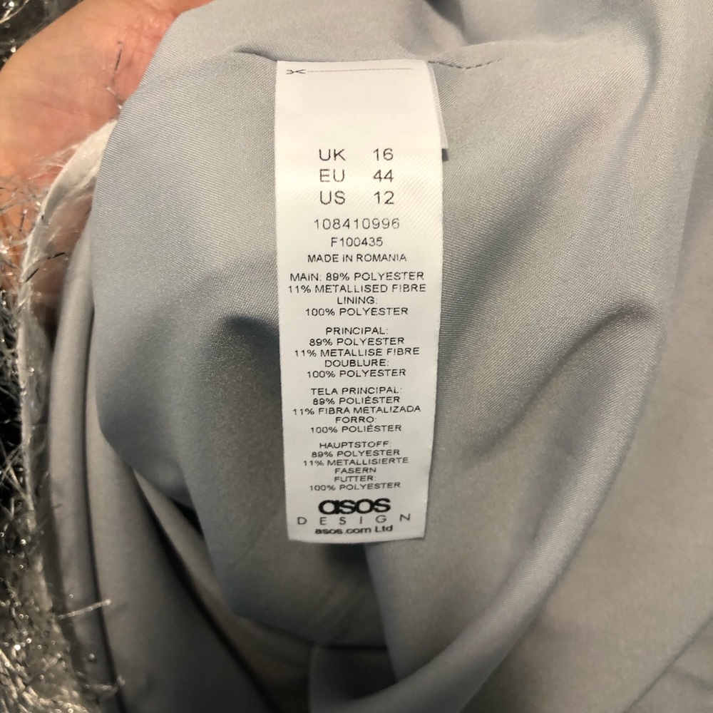 NWT ASOS silver tinsel cami dress - Picture 6 of 7